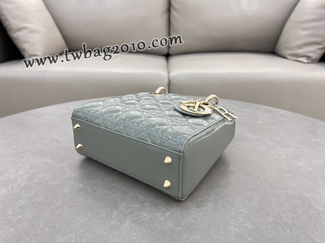 Dior专柜新款迪奥高仿原单四格漆皮酒红Lady戴妃手提女包 djfk1322